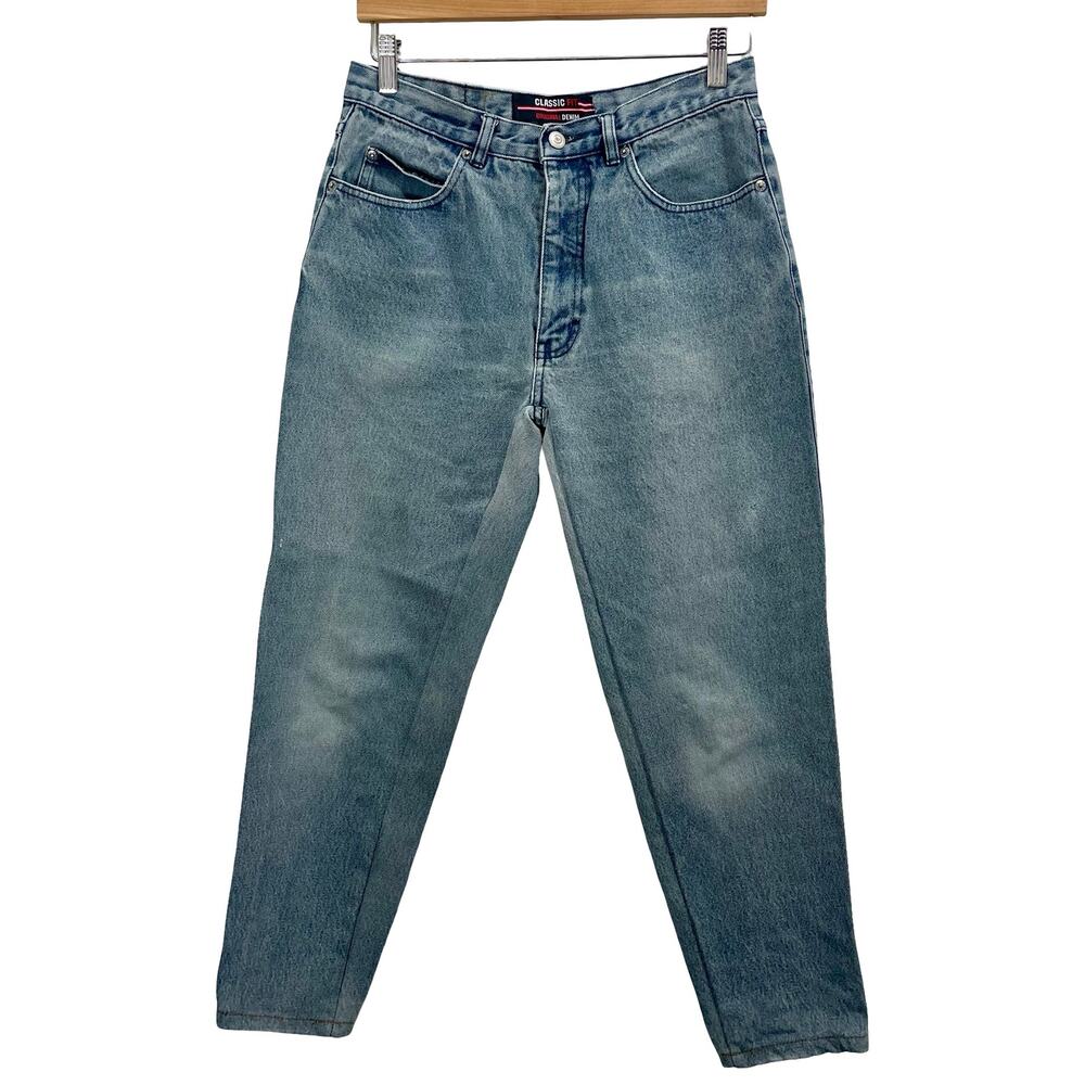 Vintage 90s Mom Jeans Blue Stonewash Classic Fit Original Denim 30" Waist